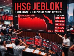 IHSG Anjlok Tembus Level Psikologis 6.000, Tekanan Jual Asing Masih Menghantui Pasar