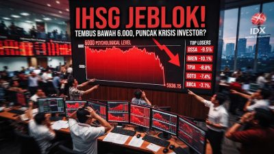 IHSG Anjlok Tembus Level Psikologis 6.000, Tekanan Jual Asing Masih Menghantui Pasar